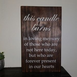 Wedding memorial candle sign